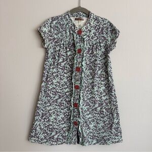 Matilda Jane Button Front Leaf Print Dress Girls Size 6